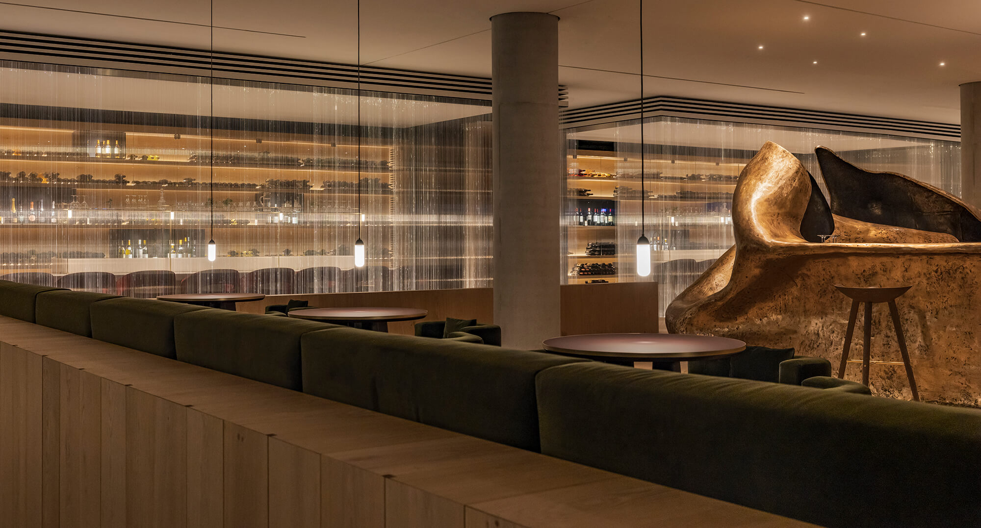 view of our wine cellars at Delta Restaurant, two Stars Michelin, one Green Star, SNFCC, Athens, Greece